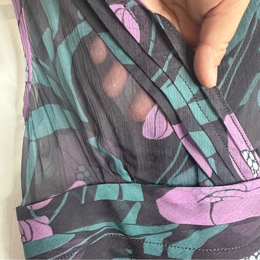 BANANA REPUBLIC Silk Chiffon Goddess Dress size 4 whimsy goth fairy - Picture 3 of 5